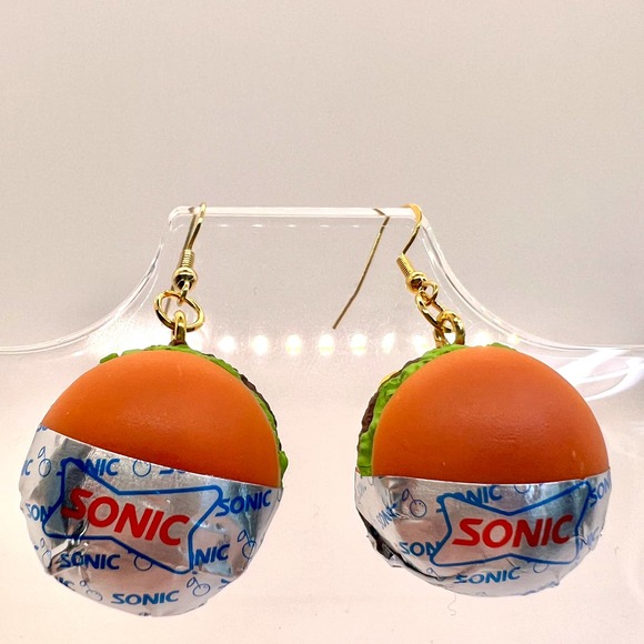 Sonic Burger Earrings - Mini Brands Earrings - Food Earrings - Hamburger Earring - Picture 3 of 11